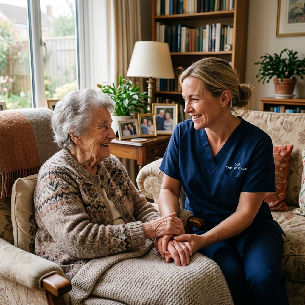 Compassionate caregiver and senior